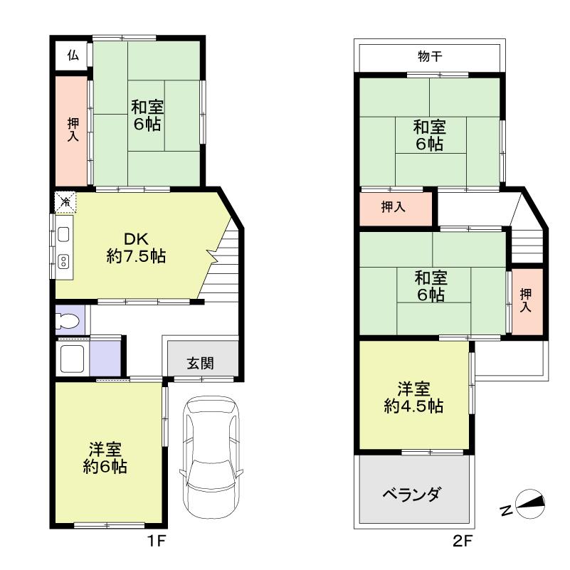 Floor plan. 11.2 million yen, 5DK, Land area 70.59 sq m , Building area 75.85 sq m