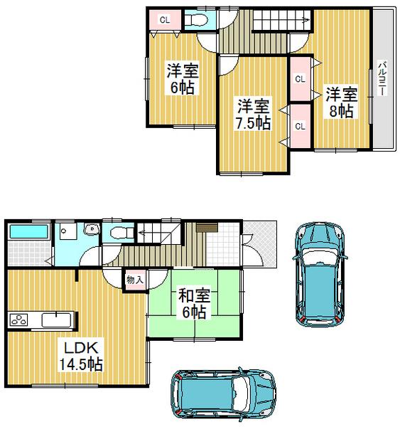 Floor plan. 21 million yen, 4LDK, Land area 104.68 sq m , Living space of high-quality full of full of building area 95.58 sq m peace