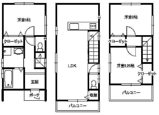 Floor plan. 23.8 million yen, 3LDK, Land area 54.78 sq m , Building area 82.62 sq m