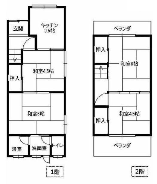 Floor plan. 8.8 million yen, 4K, Land area 58.38 sq m , Building area 58.24 sq m