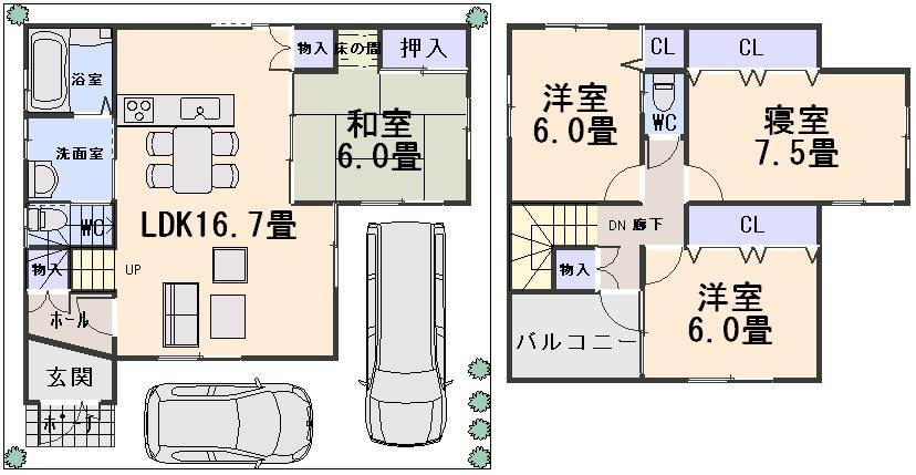 Floor plan. 32,800,000 yen, 4LDK, Land area 100.42 sq m , Since it is a building area of 90 sq m reference plan view of design freedom, Please let us know what your hopes