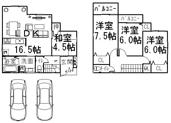 Floor plan. 25,800,000 yen, 4LDK, Land area 110.69 sq m , Building area 93.15 sq m