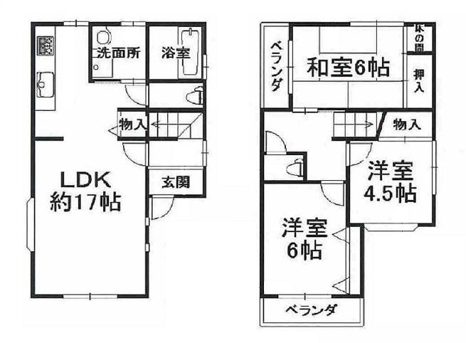 Floor plan. 16,980,000 yen, 3LDK, Land area 82.5 sq m , Building area 82.31 sq m with both sides veranda, Daylighting ・ It is ventilation pat. 
