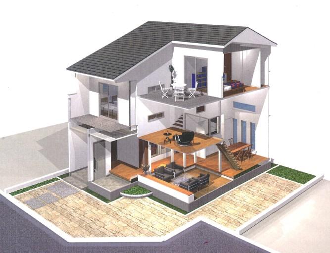 Building plan example (Perth ・ Introspection). Building plan example ・ Skip floor of the house