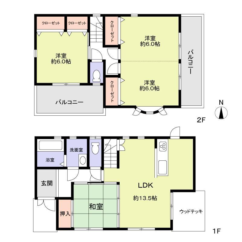 Floor plan. 22,800,000 yen, 3LDK, Land area 125.05 sq m , Building area 86.26 sq m