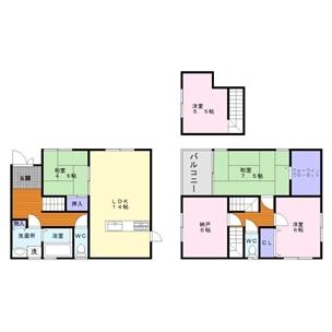 Floor plan. 21,980,000 yen, 4LDK + S (storeroom), Land area 120.05 sq m , Building area 97.71 sq m