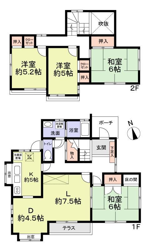 Floor plan. 17.8 million yen, 4LDK, Land area 189.65 sq m , Building area 101.24 sq m