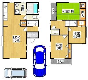 Floor plan. 16,980,000 yen, 3LDK, Land area 82.5 sq m , Building area 82.31 sq m