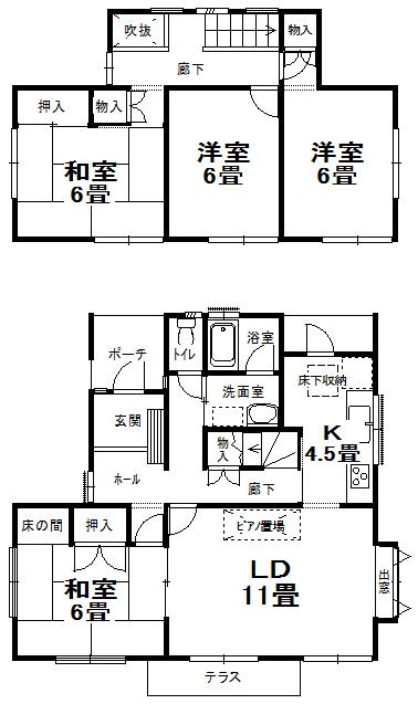 Floor plan. 17.8 million yen, 4LDK, Land area 183.21 sq m , Building area 98.12 sq m