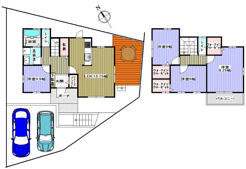 Building plan example (floor plan). 4LDK LD13.75 Pledge