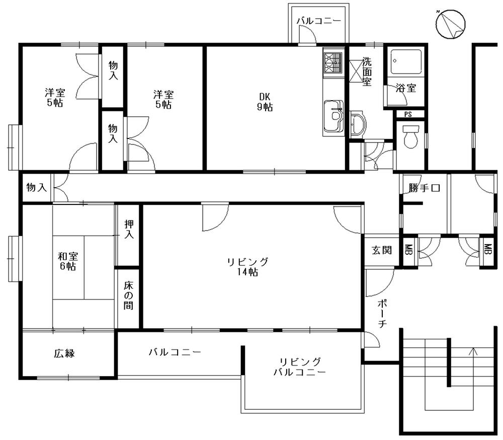 Floor plan. 3LDK, Price 10.9 million yen, Footprint 103.99 sq m , Balcony area 17.15 sq m