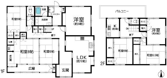 Floor plan. 31.5 million yen, 7LDKK, Land area 297.93 sq m , Building area 162.3 sq m