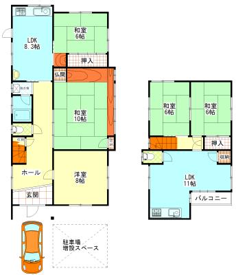 Floor plan. 15.8 million yen, 6LDK, Land area 211 sq m , Building area 146.08 sq m