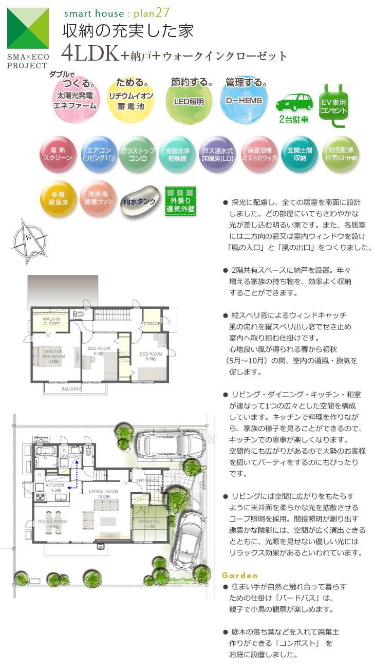 Floor plan.  [No. 27 place] So we have drawn on the basis of the Plan view] drawings, Plan and the outer structure ・ Planting, such as might actually differ slightly from.  Also, furniture ・ Car, etc. are not included in the price.