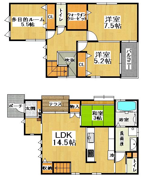 Floor plan. 28.8 million yen, 3LDK, Land area 101.21 sq m , Building area 94.39 sq m floor plan