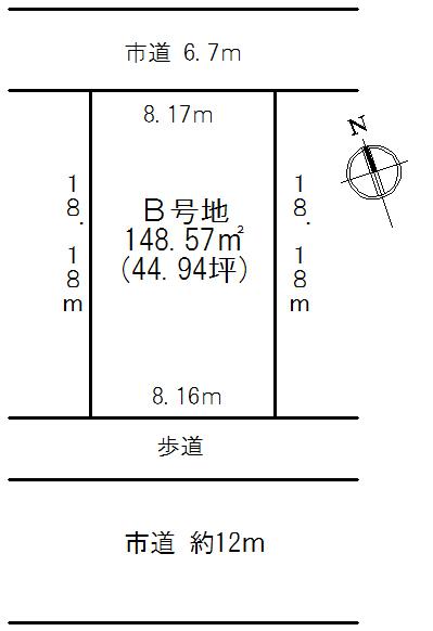 Compartment figure. Land price 17.5 million yen, Land area 148.57 sq m