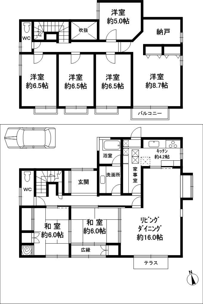 Floor plan. 22,800,000 yen, 7LDK + S (storeroom), Land area 251.24 sq m , Building area 167.89 sq m