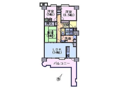 Floor plan. 3LDK, Price 23.8 million yen, Occupied area 77.24 sq m