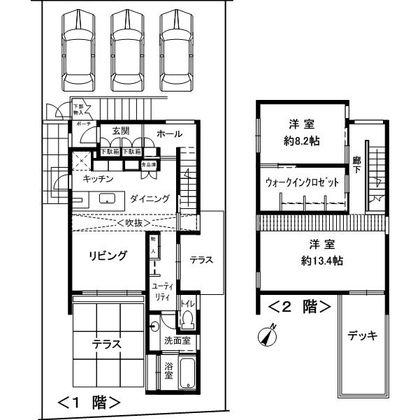 Floor plan. 27,900,000 yen, 2LDK, Land area 166.7 sq m , 3 units can be in the building area 102.25 sq m parking space parallel