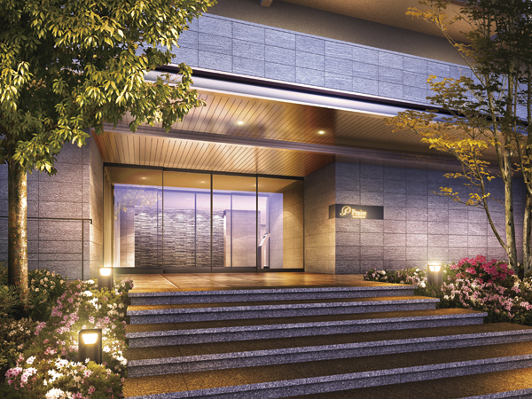 Features of the building.  [entrance] We are greeted from the spacious stairs, Installed an elegant entrance filled with grade feeling to the Forest Wing (Rendering)