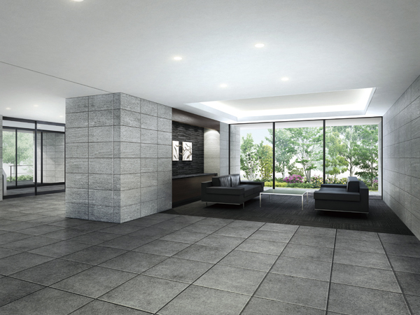 Shared facilities.  [Entrance hall] Entrance Hall to lead live towards the to the private area. From the glass wall is, Soft sunlight is poured, Green shadow will hover your planting (Rendering)