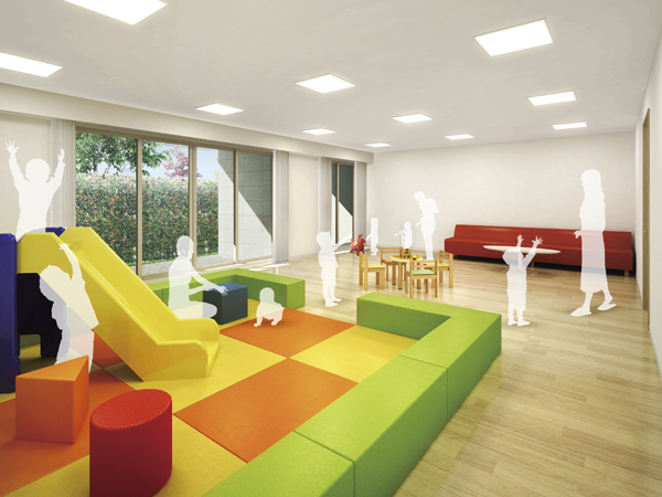 Shared facilities.  [Kids Room] Playground Ya children on a rainy day, It established the Children's room available in the parent and child as a play space for small children ※ Use meeting chamber (1) as a children's room (Rendering)