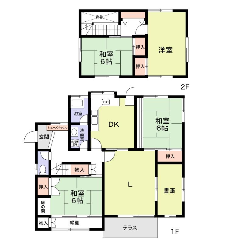Floor plan. 24,800,000 yen, 4LDK + S (storeroom), Land area 209.95 sq m , Building area 112.62 sq m
