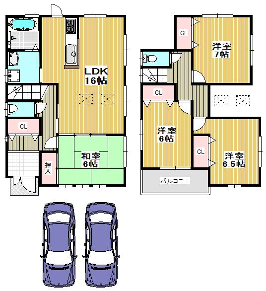 Floor plan. 27,800,000 yen, 4LDK, Land area 150.34 sq m , It is a building of a building area of ​​99.63 sq m long-term high-quality housing specification