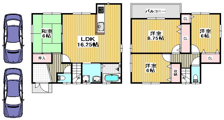 Floor plan. 18,800,000 yen, 4LDK, Land area 127.41 sq m , Building area 98.68 sq m local Floor Plan