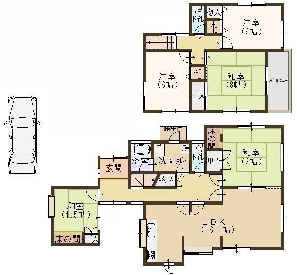 Floor plan. 23,900,000 yen, 5LDK, Land area 377 sq m , It will be wide floor plan of the building area 119.74 sq m 5LDK ☆ 