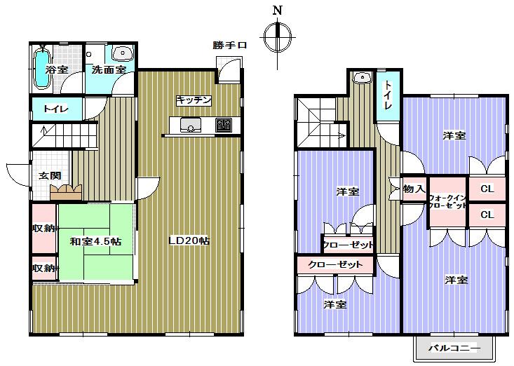 Floor plan. 22,800,000 yen, 5LDK, Land area 189.29 sq m , Building area 100.2 sq m floor plan