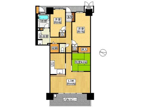 Floor plan. 3LDK, Price 20.5 million yen, Occupied area 75.91 sq m , Balcony area 10.83 sq m
