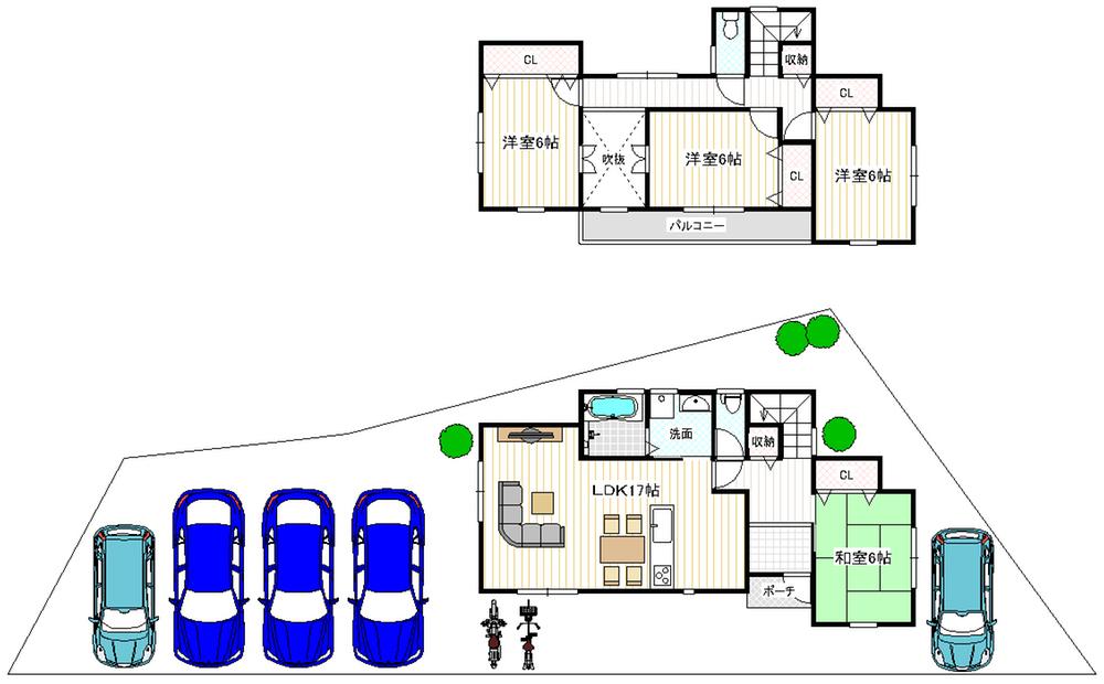 Floor plan. 26,800,000 yen, 4LDK, Land area 185 sq m , Building area 100 sq m