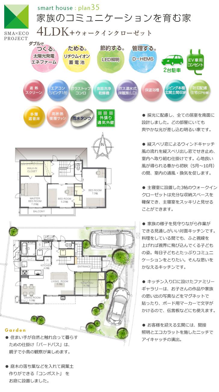 Floor plan.  [No. 35 place] So we have drawn on the basis of the Plan view] drawings, Plan and the outer structure ・ Planting, such as might actually differ slightly from.  Also, furniture ・ Car, etc. are not included in the price.