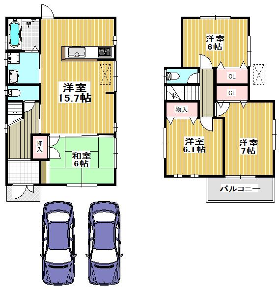 Floor plan. 29,800,000 yen, 4LDK, Land area 134.44 sq m , Building area 94.16 sq m floor plan