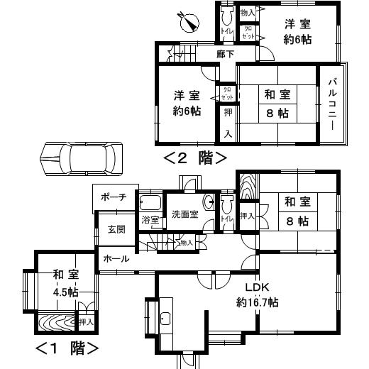 Floor plan. 23,900,000 yen, 5LDK, Land area 377 sq m , Building area 119.74 sq m