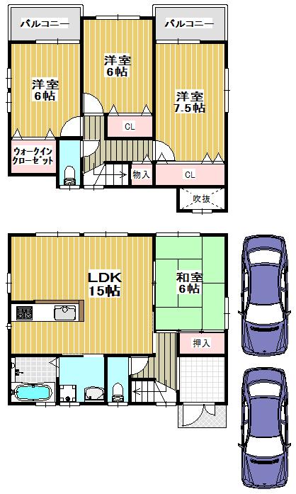 Floor plan. 20.8 million yen, 4LDK, Land area 119.2 sq m , Building area 99.63 sq m