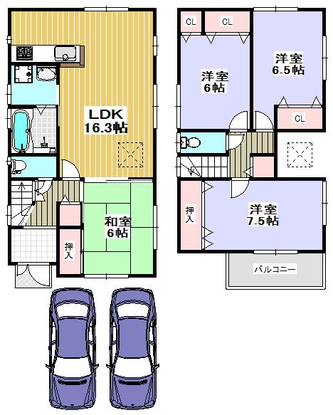 Floor plan. 31,800,000 yen, 4LDK, Land area 132.44 sq m , Building area 98.01 sq m floor plan