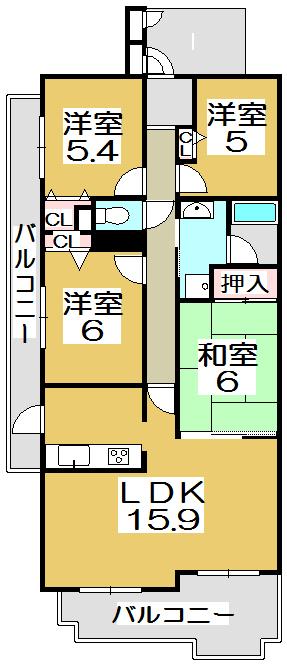 Floor plan. 4LDK, Price 10.8 million yen, Occupied area 84.68 sq m , Balcony area 20.11 sq m