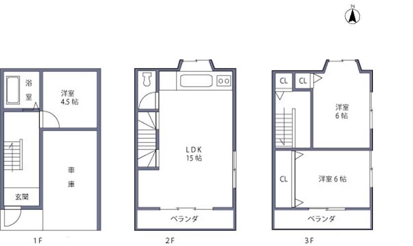 Floor plan. 17.3 million yen, 3LDK, Land area 48.89 sq m , Building area 76.05 sq m
