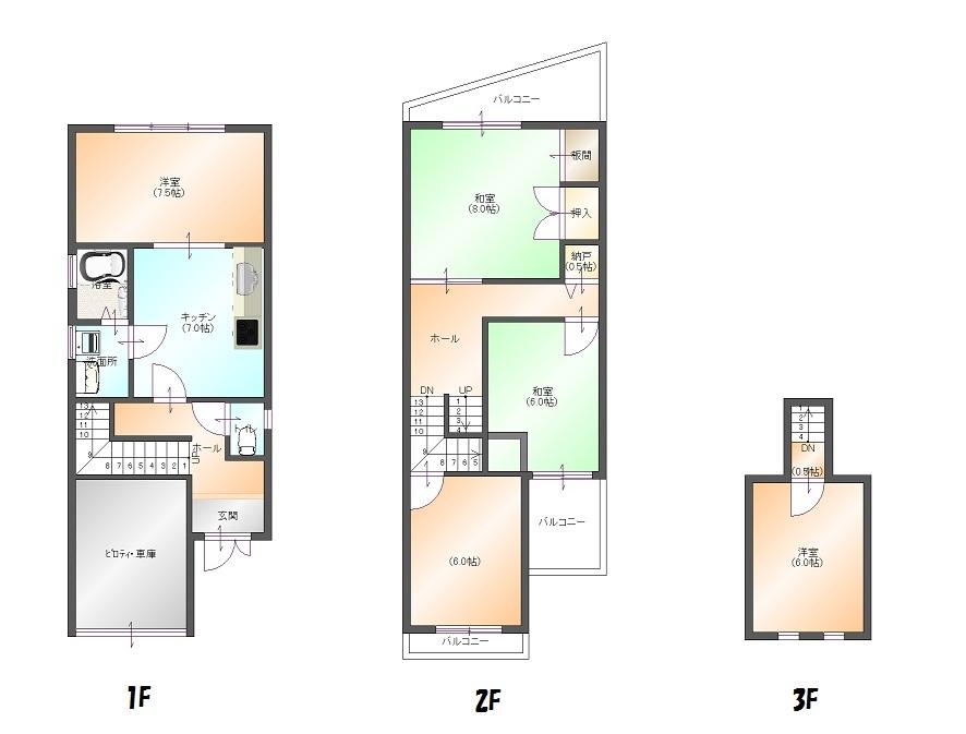 Floor plan. 11.2 million yen, 4LDK, Land area 75.5 sq m , Building area 103.67 sq m