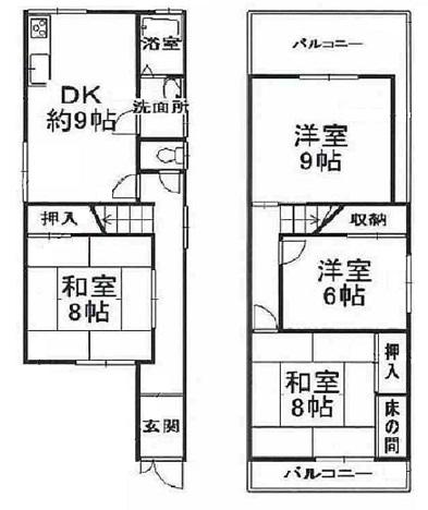 Floor plan. 13,900,000 yen, 4DK, Land area 73.13 sq m , Ventilation good at building area 81.1 sq m two-sided balcony.  Ease of use is also down pat. 