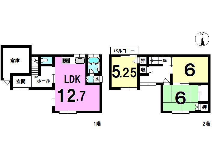 Floor plan. 9,850,000 yen, 3LDK, Land area 75.27 sq m , Building area 87.72 sq m