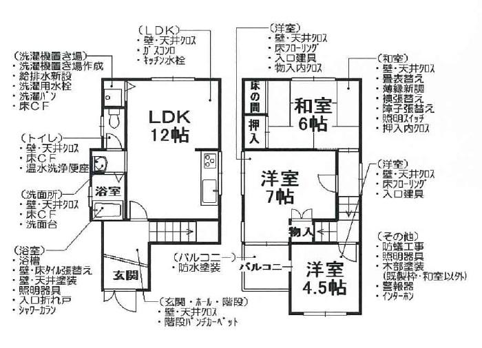 Floor plan. 9,980,000 yen, 3LDK, Land area 55.21 sq m , Building area 76.14 sq m renovated