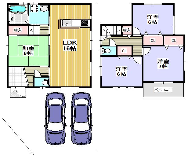 Floor plan. Price 27,800,000 yen, 4LDK, Land area 110 sq m , Building area 94.77 sq m