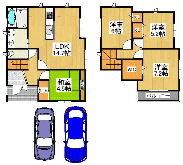 Floor plan. 28,898,000 yen, 4LDK, Land area 133.6 sq m , Building area 92.75 sq m