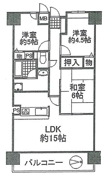 Floor plan. 3LDK, Price 12,980,000 yen, Occupied area 69.26 sq m , Is a good floor plan of the balcony area 9.75 sq m usability.