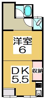 Floor plan. 2.4 million yen, 1DK, Land area 42.08 sq m , Building area 22.47 sq m