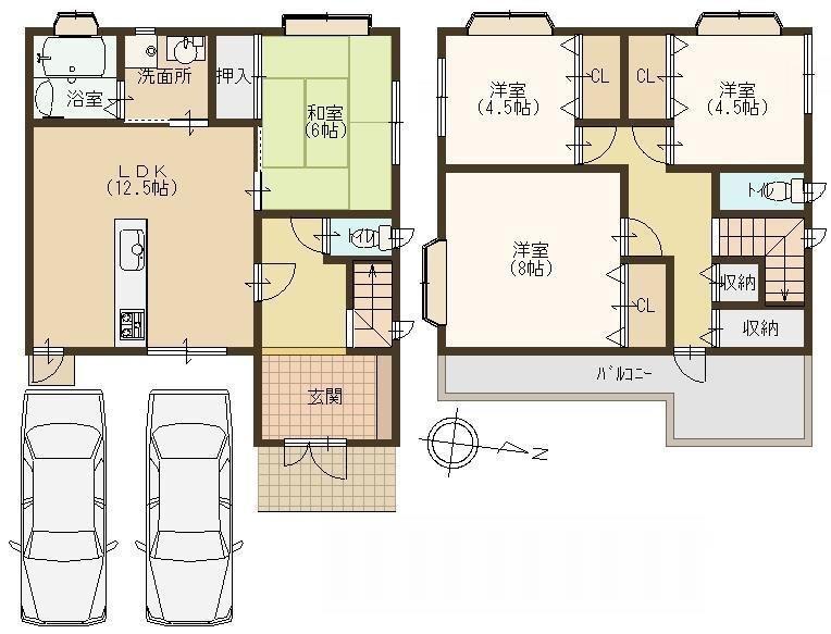 Floor plan. 21,400,000 yen, 4LDK, Land area 100.05 sq m , It is easy to live floor plan of the building area 95.58 sq m 4LDK ☆ 