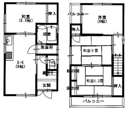 Floor plan. 4.8 million yen, 4DK, Land area 50.4 sq m , Building area 72.53 sq m